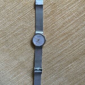 Skagen quartz dress watch; mint; steel on steel mesh
